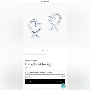 Tiffany and Co earing. Paloma Picasso®
Loving Heart Earrings